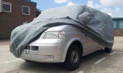 Outdoor cover on a van