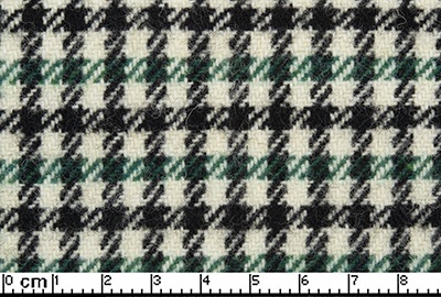 PORS18093 Pepita - 356/911 T,E,S Black/White/Green Flatwoven Pied De Poule Squares